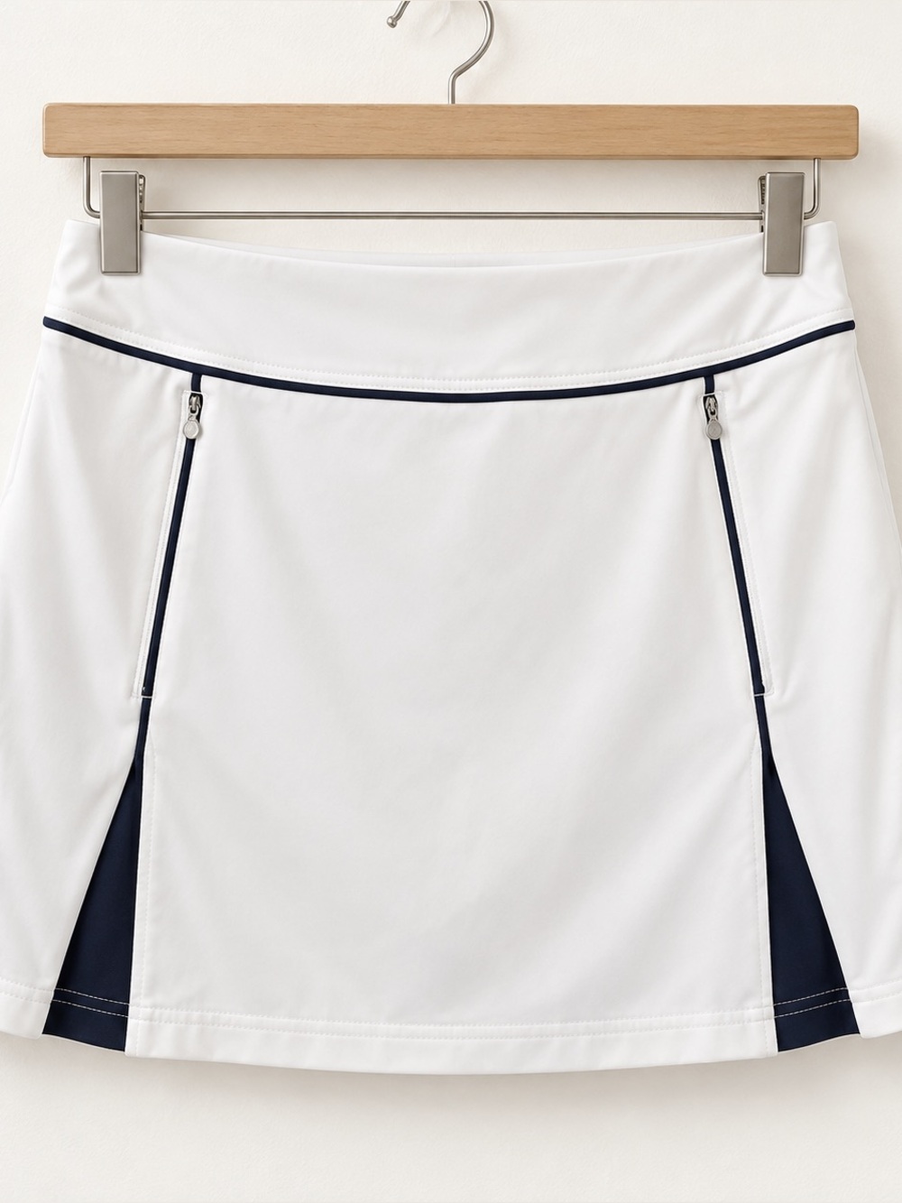 Renwick White Navy Pleated Golf Tennis Skort XS